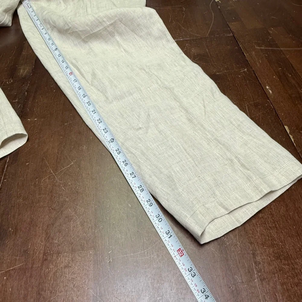 New Tasso Elba Island Linen Pants Mens XXL 42/32 Natural Drawstring 61511NATKH